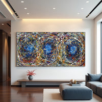 Original Abstract Wall Art Painting modern fine art Home Decor Jackson Pollock Style on Canvas - Luxurious Strings 21