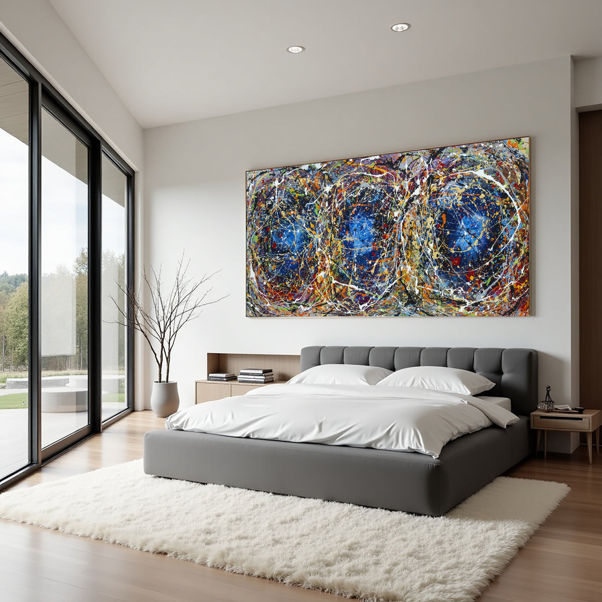 Original Abstract Wall Art Painting modern fine art Home Decor Jackson Pollock Style on Canvas - Luxurious Strings 21
