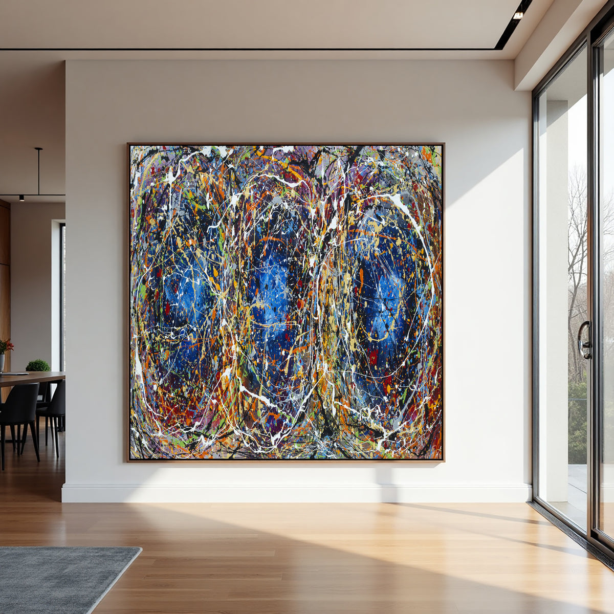 Original Abstract Wall Art Painting modern fine art Home Decor Jackson Pollock Style on Canvas - Luxurious Strings 21