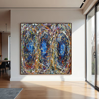 Original Abstract Wall Art Painting modern fine art Home Decor Jackson Pollock Style on Canvas - Luxurious Strings 21