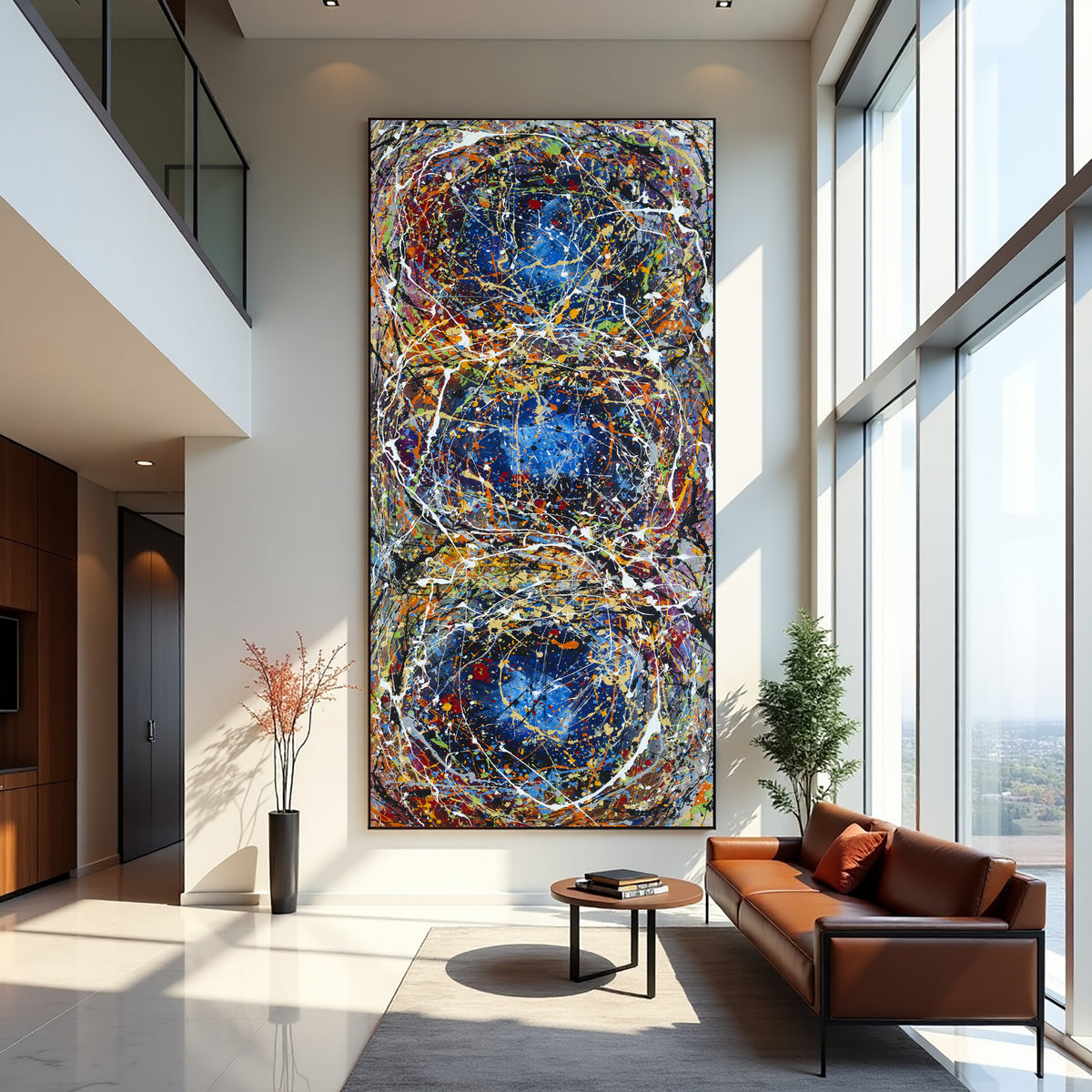 Original Abstract Wall Art Painting modern fine art Home Decor Jackson Pollock Style on Canvas - Luxurious Strings 21