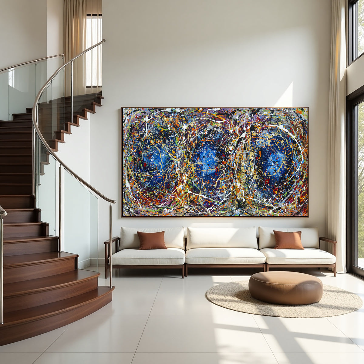 Original Abstract Wall Art Painting modern fine art Home Decor Jackson Pollock Style on Canvas - Luxurious Strings 21