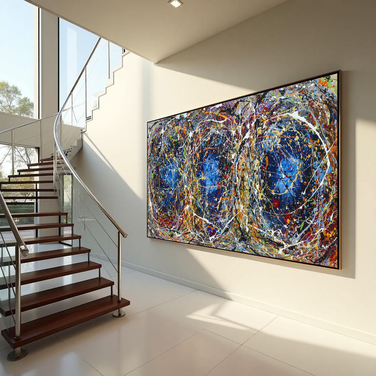 Original Abstract Wall Art Painting modern fine art Home Decor Jackson Pollock Style on Canvas - Luxurious Strings 21