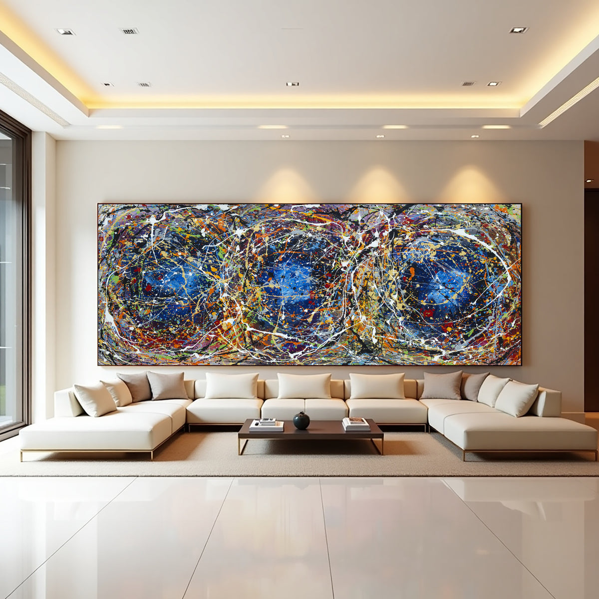 Original Abstract Wall Art Painting modern fine art Home Decor Jackson Pollock Style on Canvas - Luxurious Strings 21