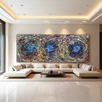 Original Abstract Wall Art Painting modern fine art Home Decor Jackson Pollock Style on Canvas - Luxurious Strings 21