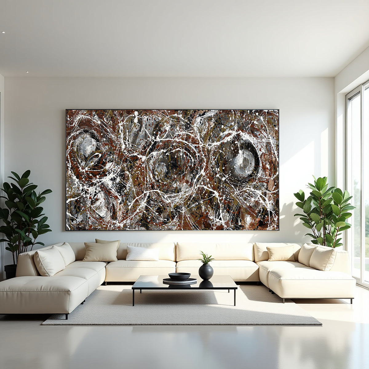 Large Original Abstract Painting modern fine Art Home Decor Jackson Pollock Style on Canvas - Abstract 2