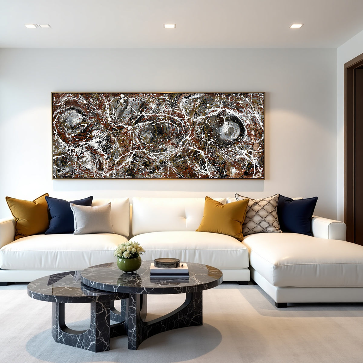 Large Original Abstract Painting modern fine Art Home Decor Jackson Pollock Style on Canvas - Abstract 2