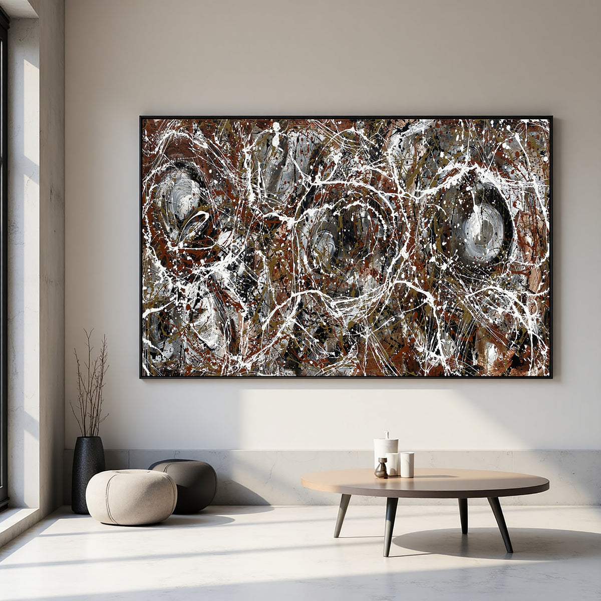 Large Original Abstract Painting modern fine Art Home Decor Jackson Pollock Style on Canvas - Abstract 2