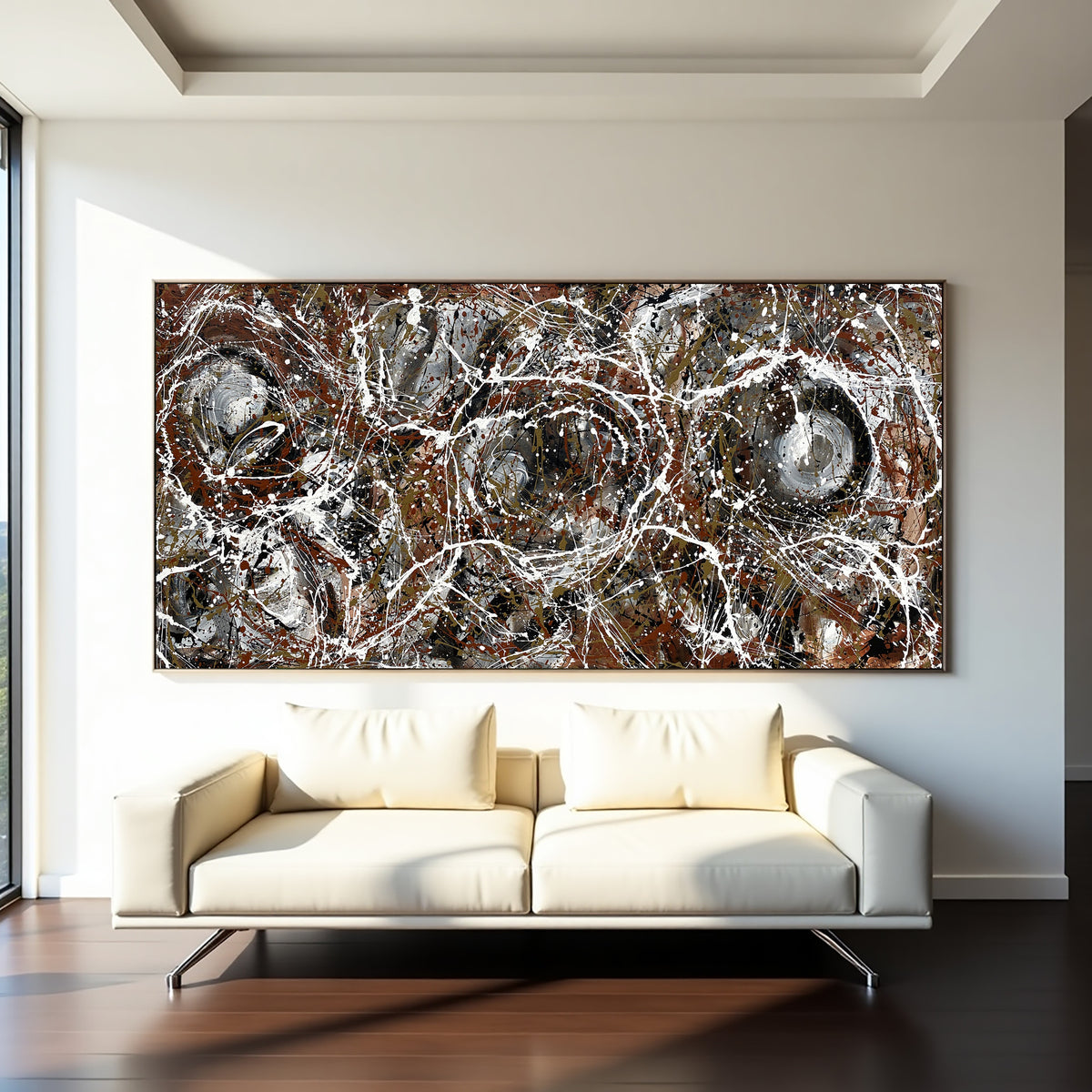 Large Original Abstract Painting modern fine Art Home Decor Jackson Pollock Style on Canvas - Abstract 2