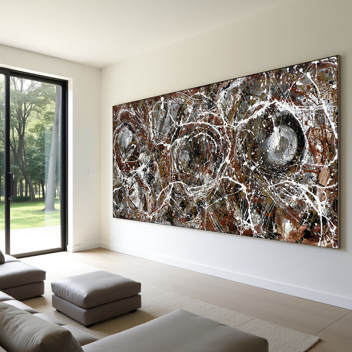 Large Original Abstract Painting modern fine Art Home Decor Jackson Pollock Style on Canvas - Abstract 2