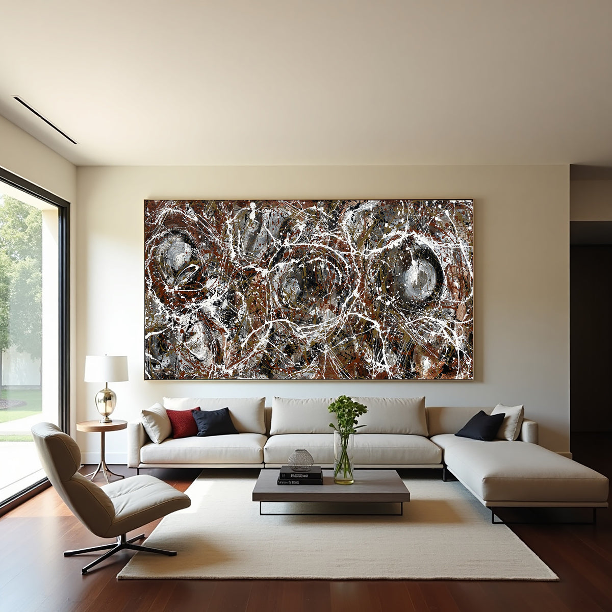 Large Original Abstract Painting modern fine Art Home Decor Jackson Pollock Style on Canvas - Abstract 2