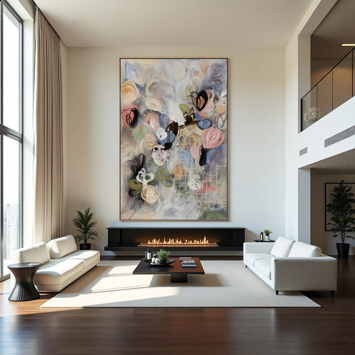 Abstract Floral Painting Soft Pastel