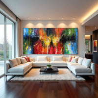 Golden Amber Abstract Painting on Canvas