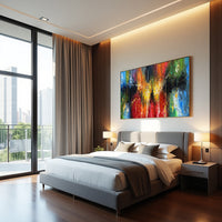 Golden Amber Abstract Painting on Canvas