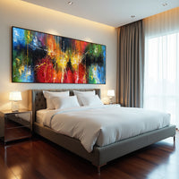 Golden Amber Abstract Painting on Canvas