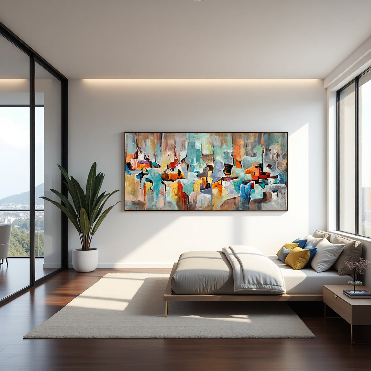 Bold Colorful Abstract Painting on Canvas – Original Hand-Painted Statement Wall Art