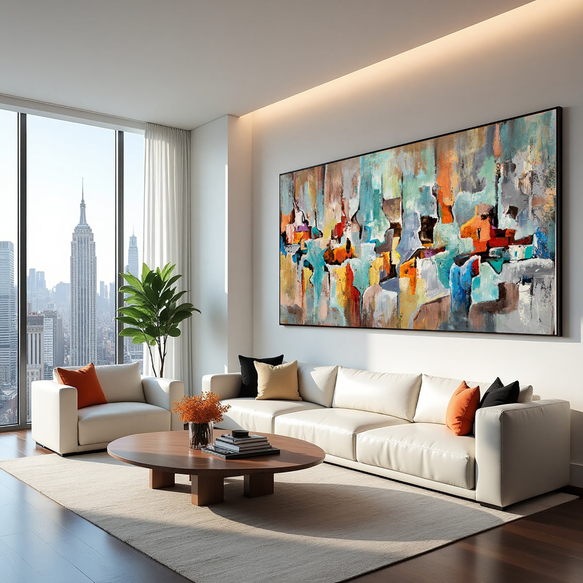 Bold Colorful Abstract Painting on Canvas – Original Hand-Painted Statement Wall Art