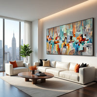 Bold Colorful Abstract Painting on Canvas – Original Hand-Painted Statement Wall Art