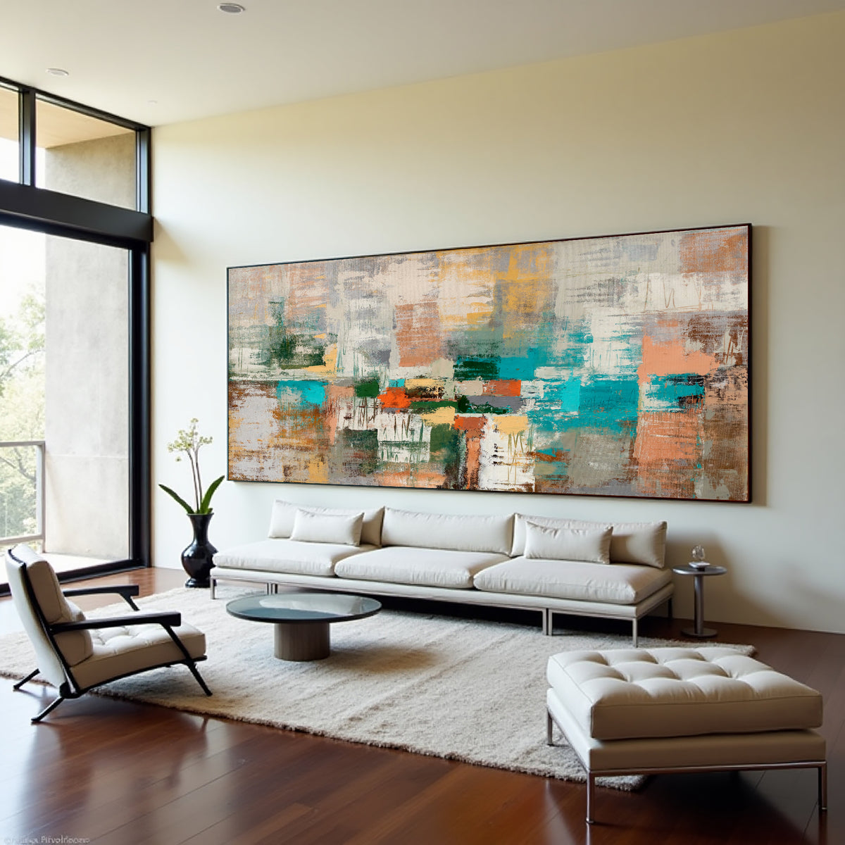 Colorful Abstract Painting – Textured Modern Urban Wall Art