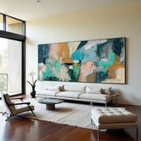 Neutral Textured Abstract Landscape Painting on Canvas – Original Hand-Painted Wall Art