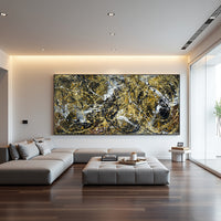 Original Abstract Wall Art Painting modern fine art Home Decor Jackson Pollock Style on Canvas - Luxurious Strings 28