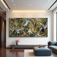 Original Abstract Wall Art Painting modern fine art Home Decor Jackson Pollock Style on Canvas - Luxurious Strings 28