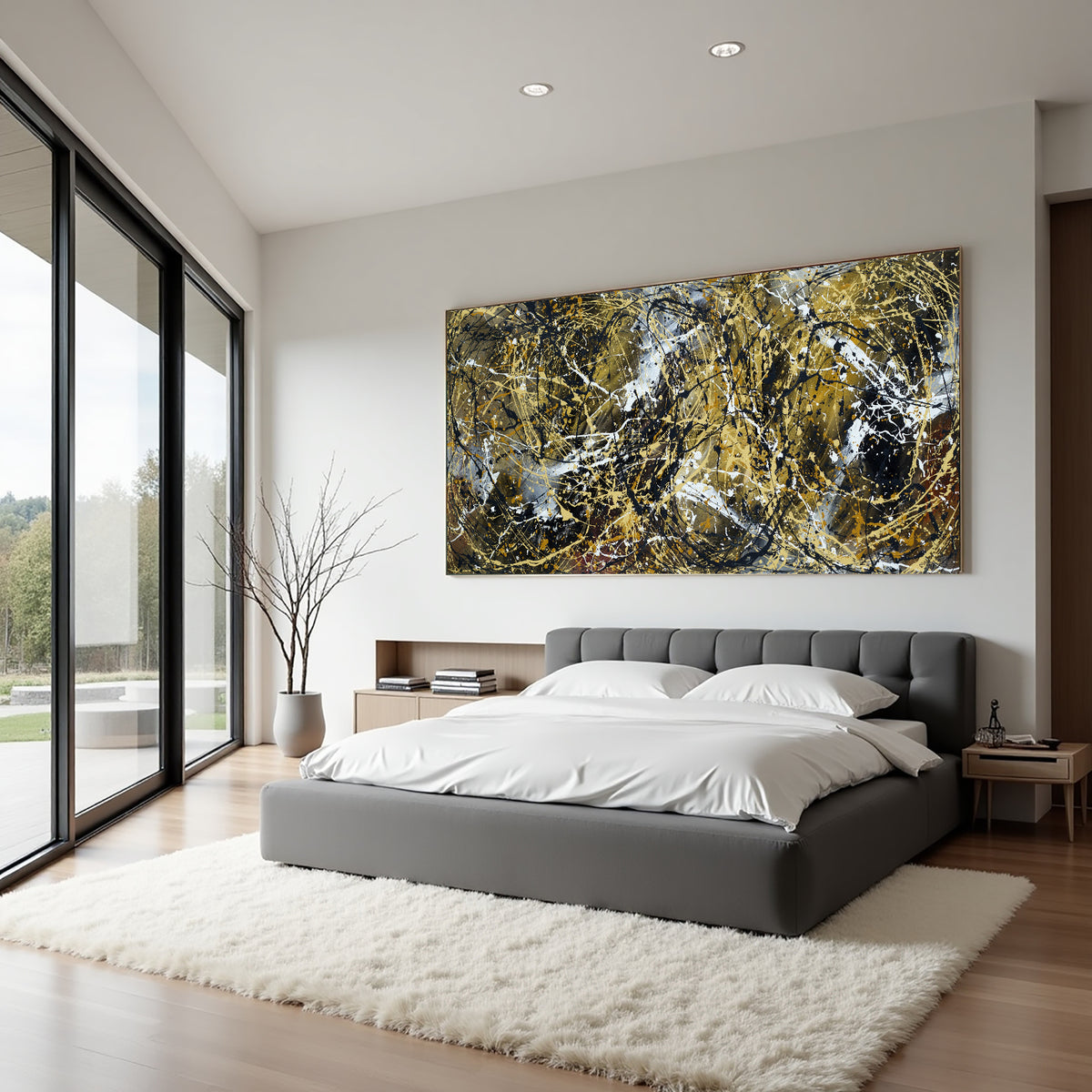 Original Abstract Wall Art Painting modern fine art Home Decor Jackson Pollock Style on Canvas - Luxurious Strings 28