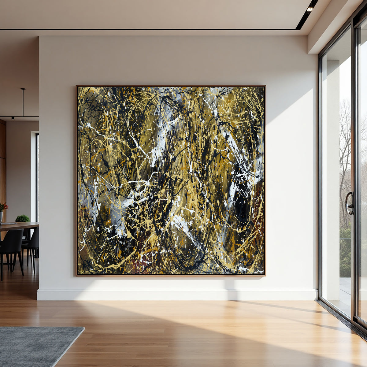 Original Abstract Wall Art Painting modern fine art Home Decor Jackson Pollock Style on Canvas - Luxurious Strings 28