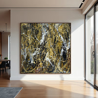 Original Abstract Wall Art Painting modern fine art Home Decor Jackson Pollock Style on Canvas - Luxurious Strings 28