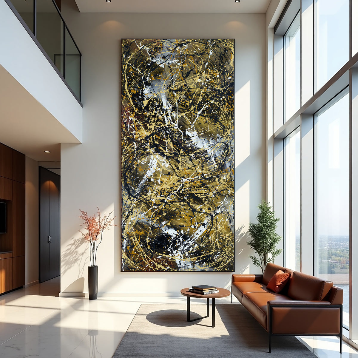 Original Abstract Wall Art Painting modern fine art Home Decor Jackson Pollock Style on Canvas - Luxurious Strings 28