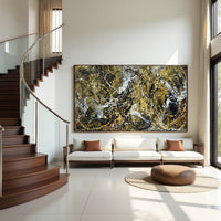 Original Abstract Wall Art Painting modern fine art Home Decor Jackson Pollock Style on Canvas - Luxurious Strings 28