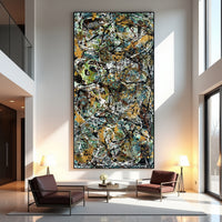 Original Abstract Wall Art Painting modern fine art Home Decor Jackson Pollock Style on Canvas - Luxurious Strings 26
