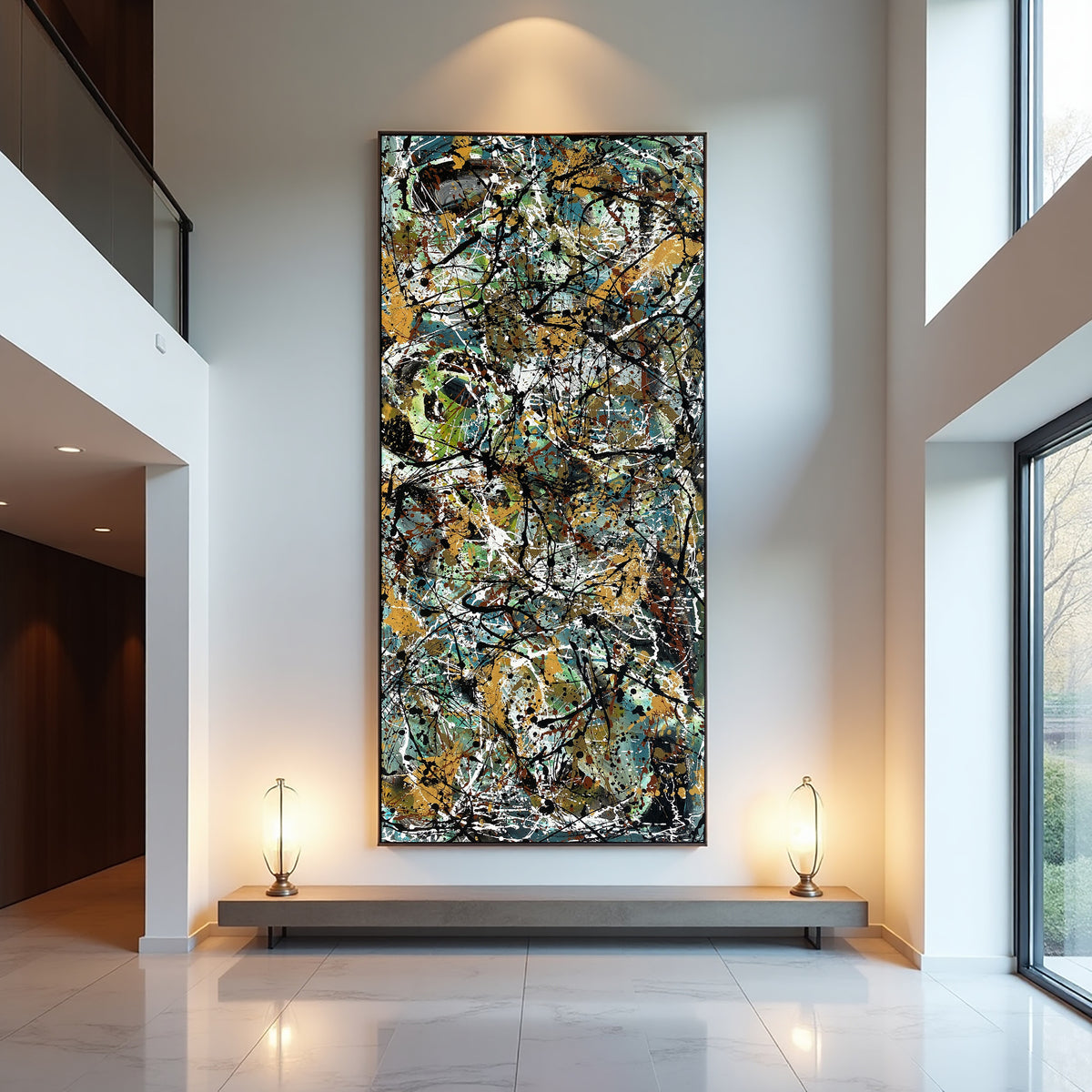 Original Abstract Wall Art Painting modern fine art Home Decor Jackson Pollock Style on Canvas - Luxurious Strings 26