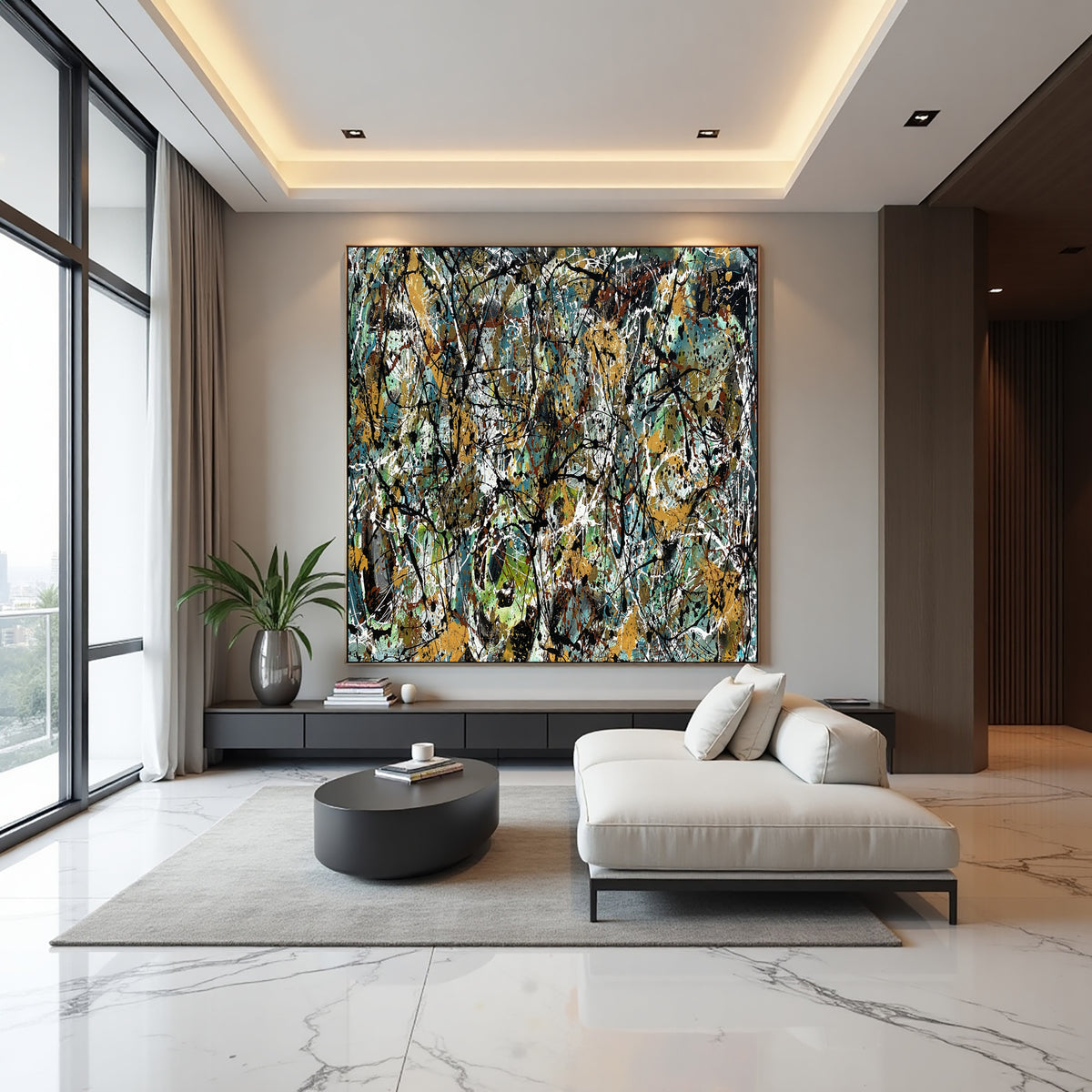 Original Abstract Wall Art Painting modern fine art Home Decor Jackson Pollock Style on Canvas - Luxurious Strings 26