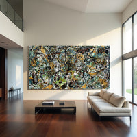 Original Abstract Wall Art Painting modern fine art Home Decor Jackson Pollock Style on Canvas - Luxurious Strings 26