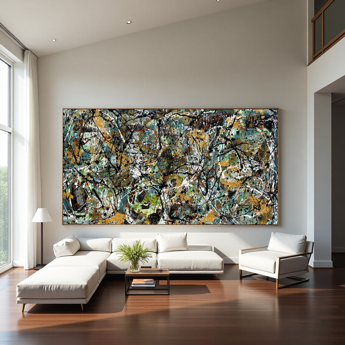 Original Abstract Wall Art Painting modern fine art Home Decor Jackson Pollock Style on Canvas - Luxurious Strings 26