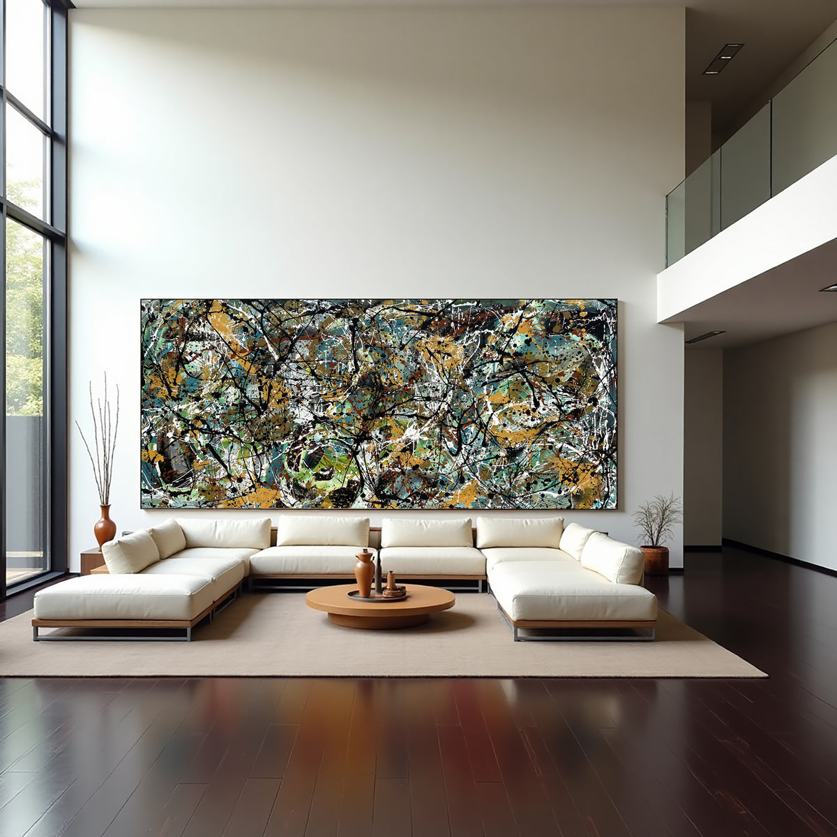 Original Abstract Wall Art Painting modern fine art Home Decor Jackson Pollock Style on Canvas - Luxurious Strings 26