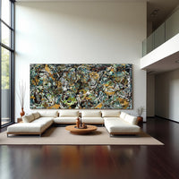 Original Abstract Wall Art Painting modern fine art Home Decor Jackson Pollock Style on Canvas - Luxurious Strings 26