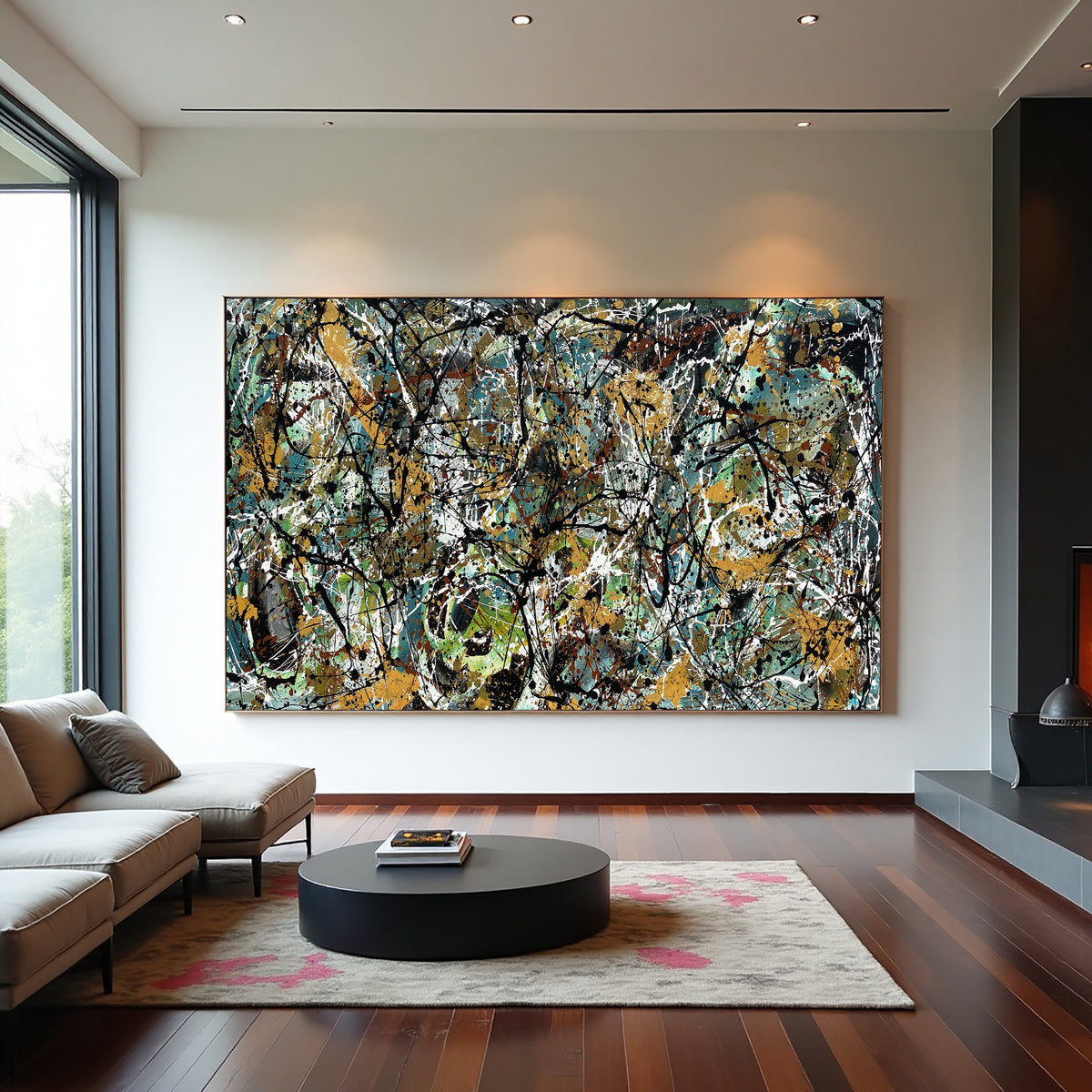 Original Abstract Wall Art Painting modern fine art Home Decor Jackson Pollock Style on Canvas - Luxurious Strings 26