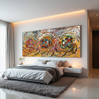 Jackson Pollock–Inspired Abstract Drip Painting on Canvas – Hand Painted Modern Wall Art