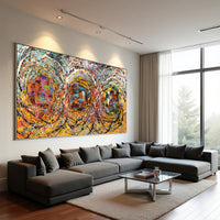 Jackson Pollock–Inspired Abstract Drip Painting on Canvas – Hand Painted Modern Wall Art