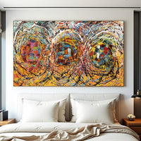 Jackson Pollock–Inspired Abstract Drip Painting on Canvas – Hand Painted Modern Wall Art