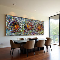 Original Abstract Wall Art Painting modern fine art Home Decor Jackson Pollock Style on Canvas - Luxurious Strings 27