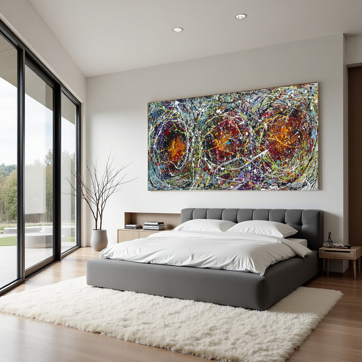 Original Abstract Wall Art Painting modern fine art Home Decor Jackson Pollock Style on Canvas - Luxurious Strings 27