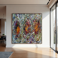 Original Abstract Wall Art Painting modern fine art Home Decor Jackson Pollock Style on Canvas - Luxurious Strings 27