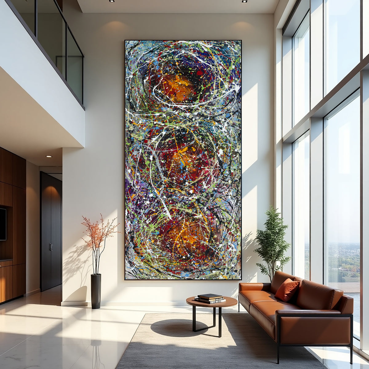 Original Abstract Wall Art Painting modern fine art Home Decor Jackson Pollock Style on Canvas - Luxurious Strings 27