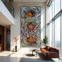 Original Abstract Wall Art Painting modern fine art Home Decor Jackson Pollock Style on Canvas - Luxurious Strings 27