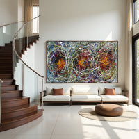 Original Abstract Wall Art Painting modern fine art Home Decor Jackson Pollock Style on Canvas - Luxurious Strings 27