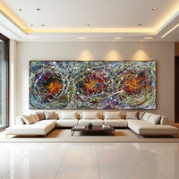 Original Abstract Wall Art Painting modern fine art Home Decor Jackson Pollock Style on Canvas - Luxurious Strings 27