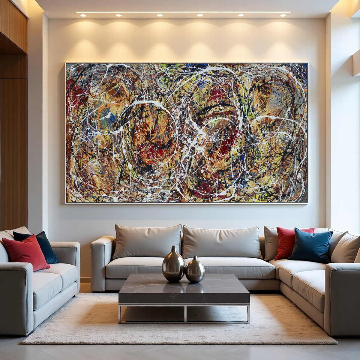 Original Abstract Wall Art Painting modern fine art Home Decor Jackson Pollock Style on Canvas - Luxurious Strings 19